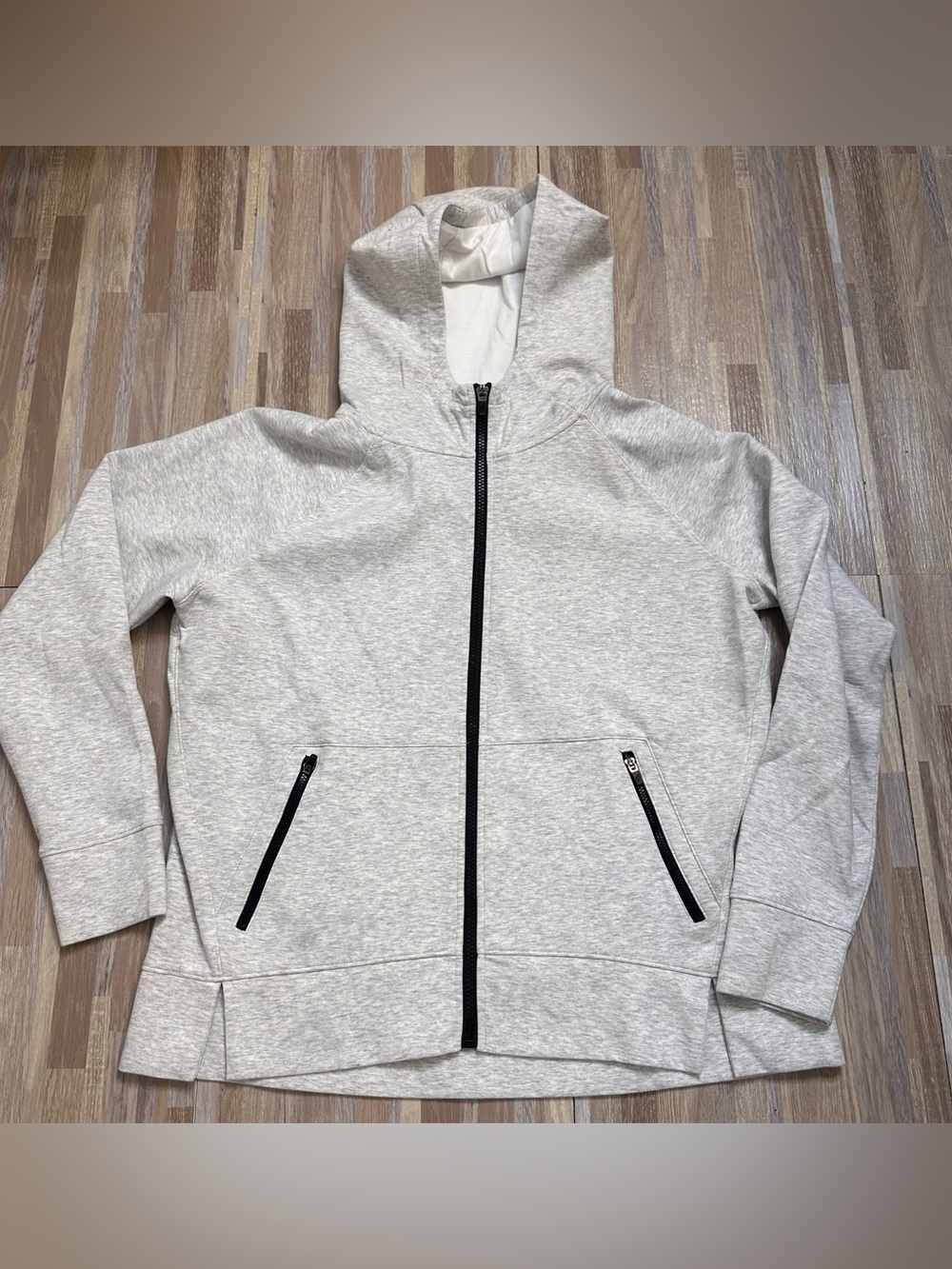 Women’s DSG Light Heather Gray Full-Zip Hooded Sweatshirt Jacket Size Large